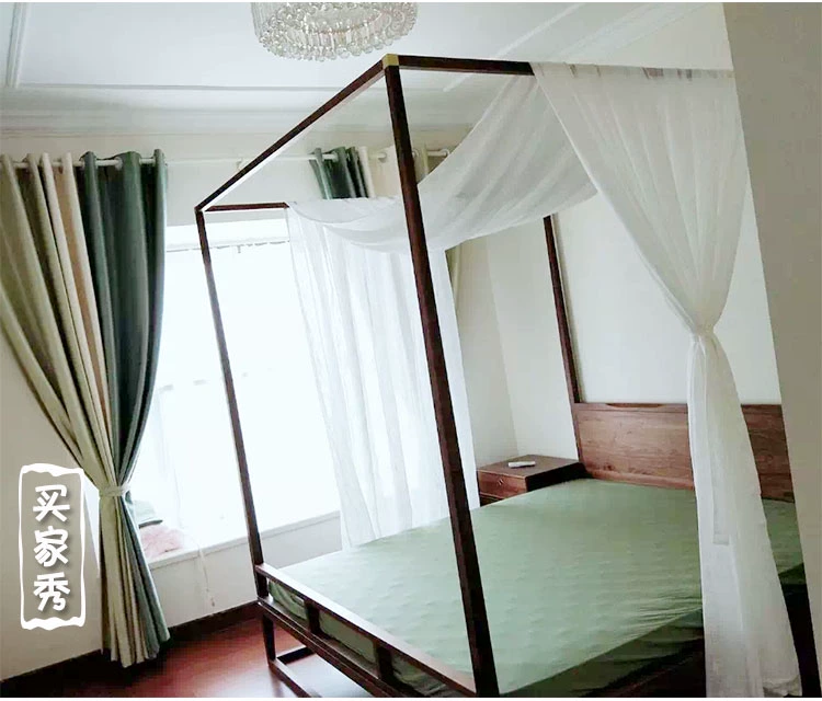 Bốn giường đôi rèm giường đôi yam yam giường ramie sợi Đông Nam Á phong cách nước Mỹ mới phong cách Trung Quốc