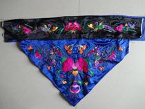 Handmade old embroidered sheet Phoenix Miao embroidered peach embroidered triangular flower 112