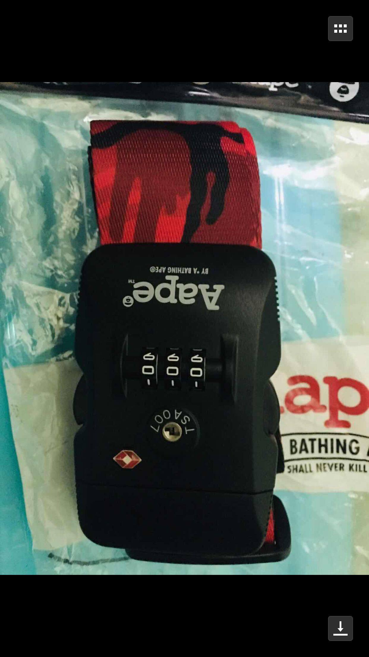 Hong Kong Spot AAPE suitcase password bundled with TSA customs lock depository luggage belt