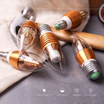 Led candle bulb e14 small screw mouth E27 pull tail crystal sharp bubble 5W energy saving pendant lamp 7W9W12W home light source