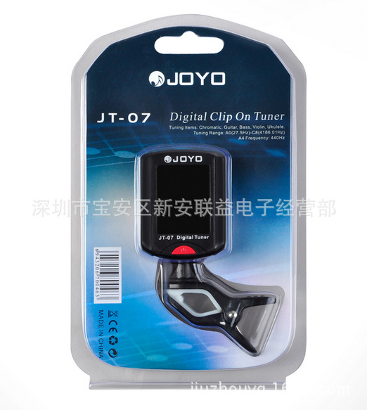 JOYO JT-07 clip-on negative display backlight tuner guitar violin electric bass tuner