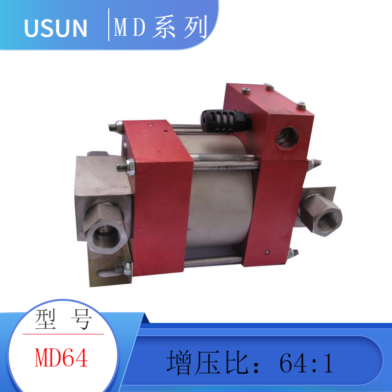Maximum 50MPA MD64 double acting micro pneumatic hydraulic test pump pneumatic injection pump gas drive water test