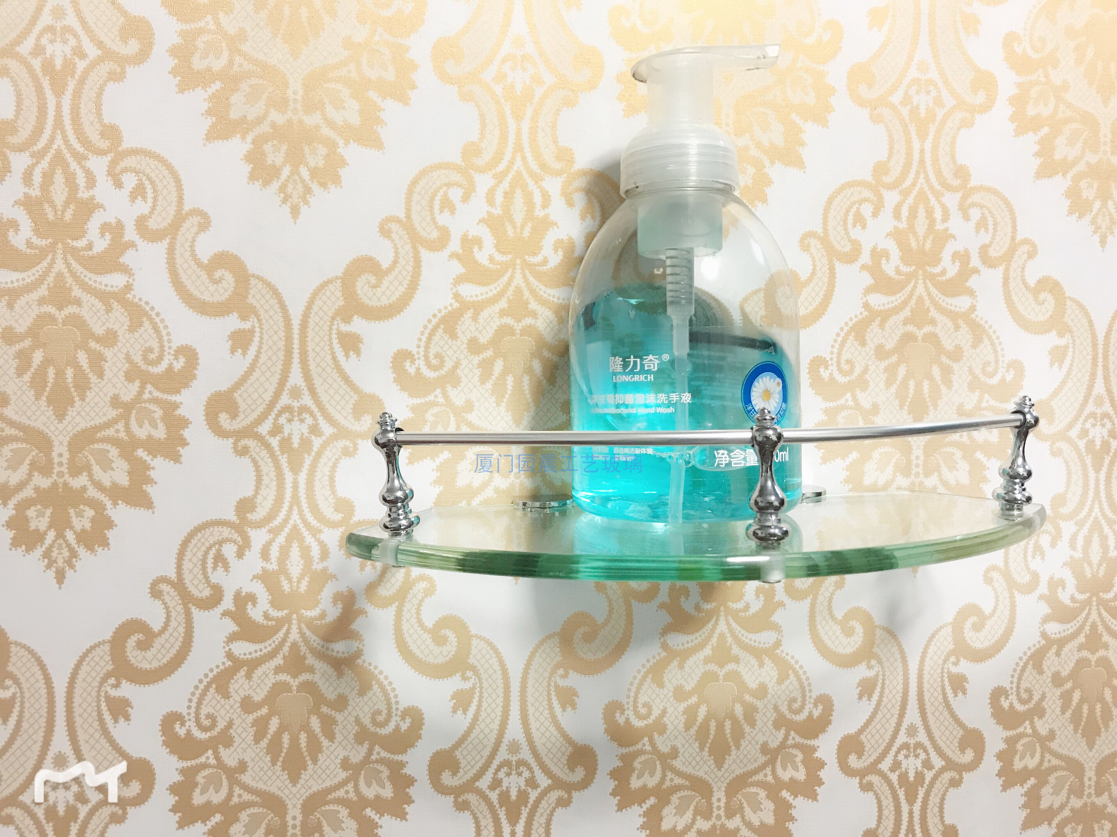 New Eu Style Shower Room Corner Rack Bathroom Makeup Rack Soap Rack Tempered Glass Wall Niches Customize