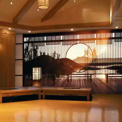 日本居酒屋墙纸3d立体日式风格背景墙装饰壁画和风料理寿司店壁纸