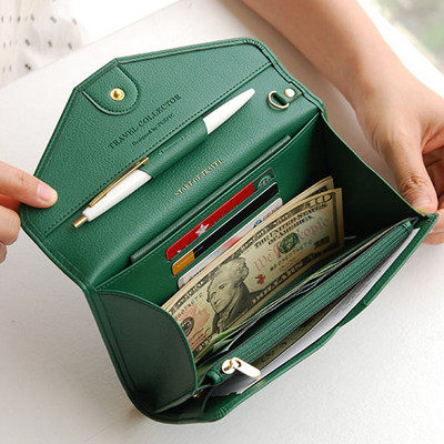 PLEPIC Korea imported fashion passport bag large capacity hand-held long wallet Men's and women's mobile phone bag ins wind