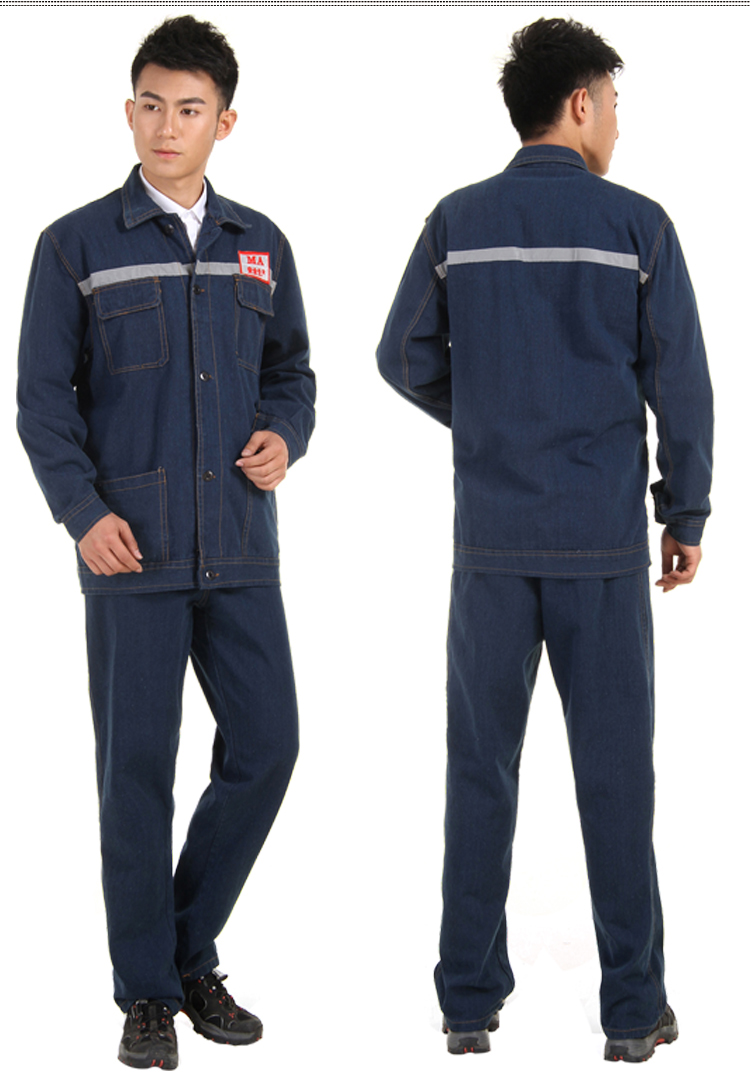 Quần yếm denim dày bền phù hợp với nam và nữ bảo trì cơ khí mỏ than chống vảy bảo vệ quần áo hàn quần áo làm việc quần sooc nam
