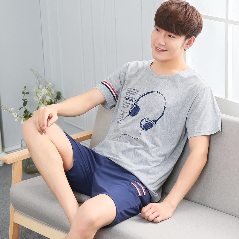 Của nam giới Đồ Ngủ Mùa Hè Bông Ngắn Tay Áo Bộ Cotton Mùa Hè Wearable Mỏng Thanh Niên Đồ Ngủ Trung Niên Men Summer