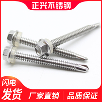 410 stainless steel outer hexagon drilling tail screws self-tapping self-drilling dovetail screw colored steel tile nails 5 5 * 19M6 3150