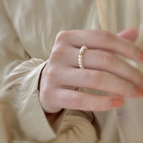 100 lap stack Deisch home pearl USA 14K Bauer gold niche design handmade minimalist index finger ring ringtailed ring female