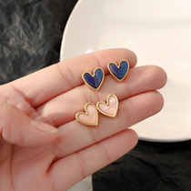 Fresh fun wild niche temperament love-shaped earrings Japanese and Korean beauty exquisite peach heart earrings chic street ears