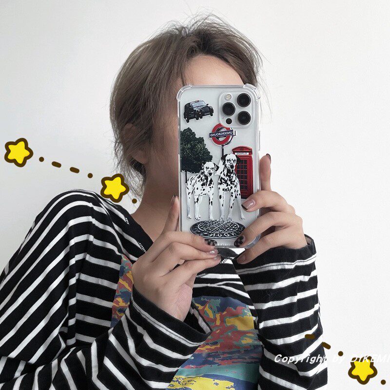South Korean ins London Street dogs apply iphone12 13 11ProMax XRXSmax8plus mobile phone protective shell