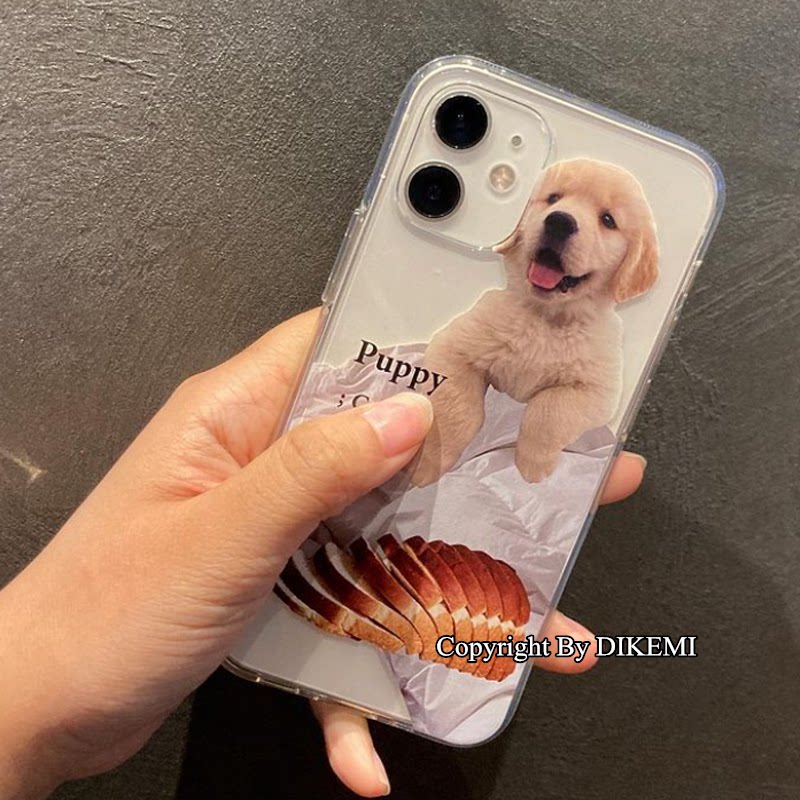 South Korea s cute pooch bread applicable iphone14pro 11 12promax Apple 13 mobile phone shell xr-Taobao
