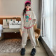 Girls autumn and winter suits 2022 new fleece sweater girls big children's clothing fashionable foreign sportswear children's winter clothing