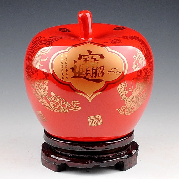 Haun di pine apple jingdezhen ceramics vase modern home handicraft furnishing articles (with base