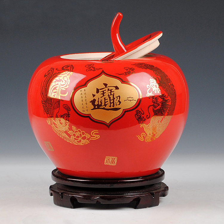 Haun di pine apple jingdezhen ceramics vase modern home handicraft furnishing articles (with base