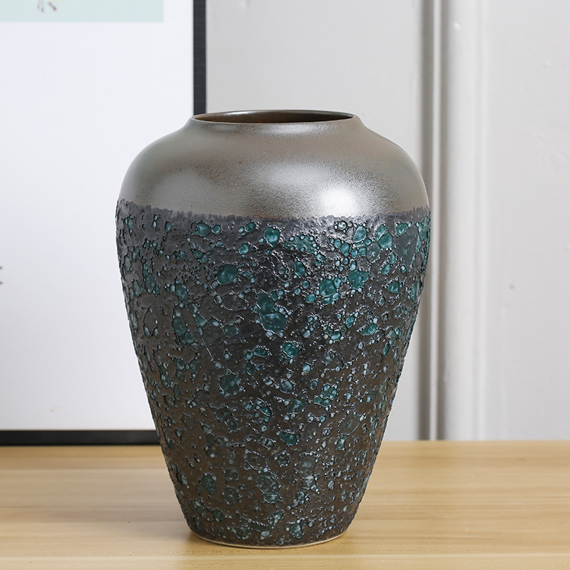 Restoring ancient ways is set to make the old porcelain vase in jingdezhen coarse pottery mercifully glazed pottery craft table sitting room hydroponic flowers furnishing articles