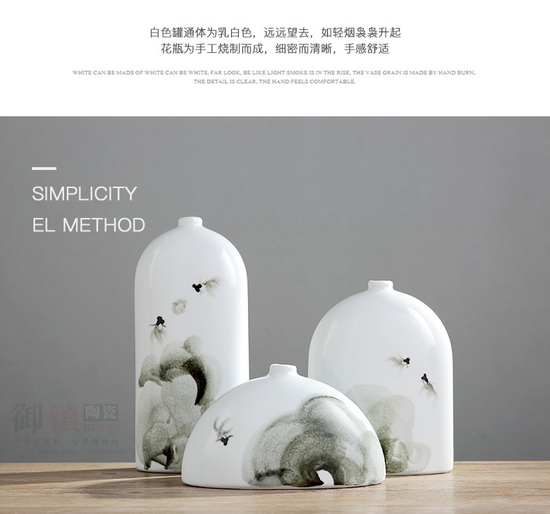 Jingdezhen ceramic household modern vase desktop TV ark, place adorn article sitting room of Chinese style art decoration