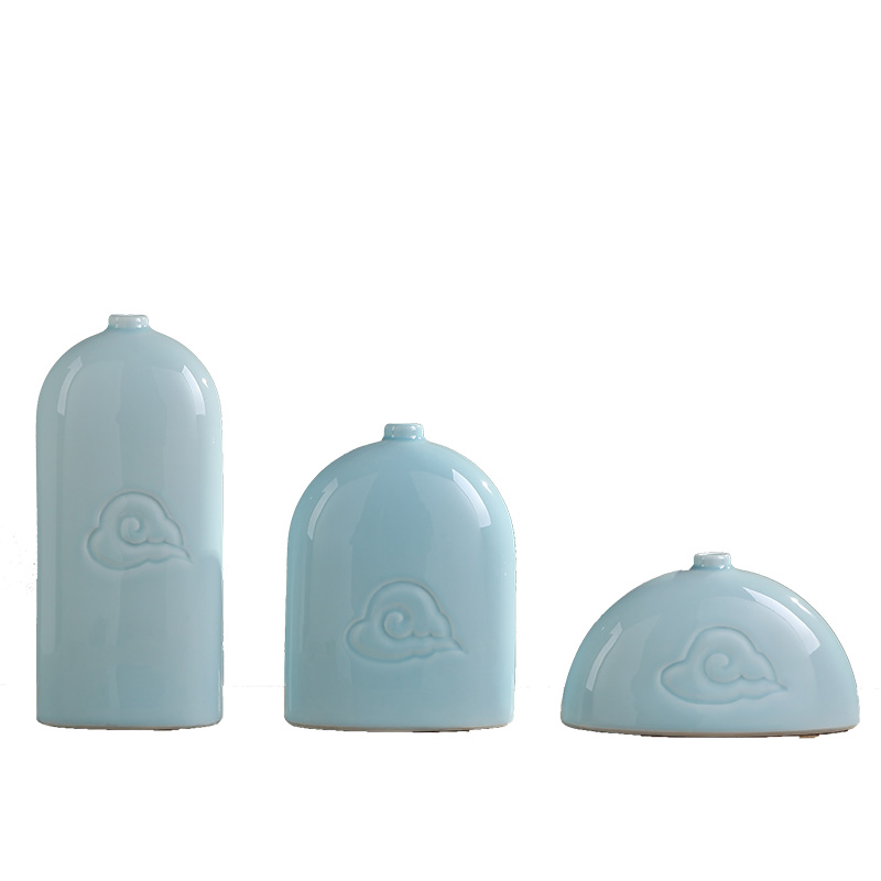 Jingdezhen ceramic vase household soft adornment three - piece furnishing articles sitting room of Chinese style art TV ark, decoration