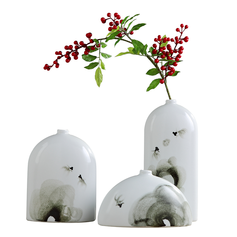 Jingdezhen ceramic household modern vase desktop TV ark, place adorn article sitting room of Chinese style art decoration