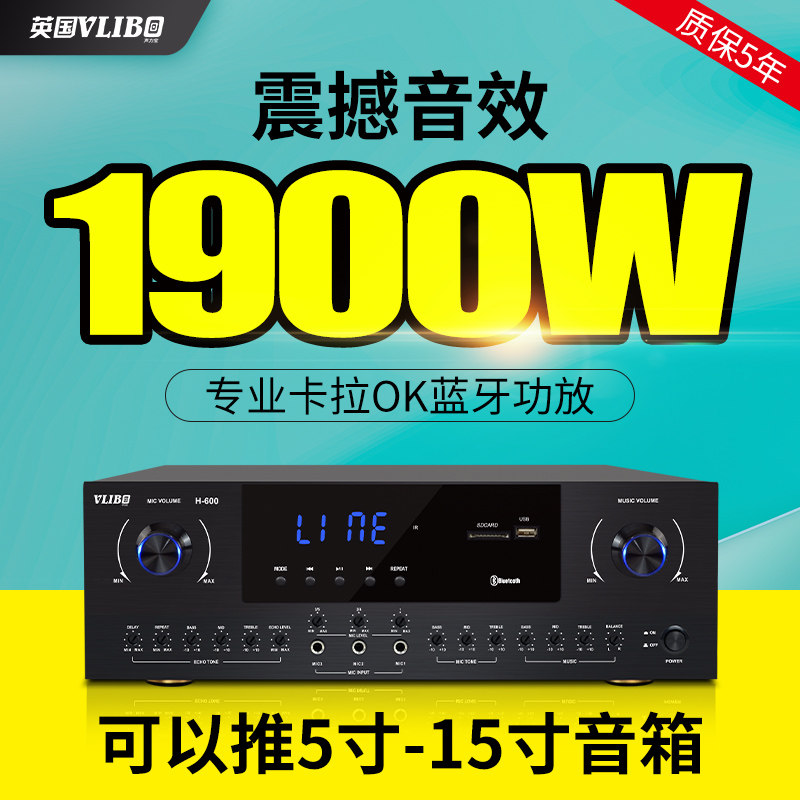 British VLIBO high-power home KTV professional karaoke karaoke subwoofer Bluetooth anti-whistle amplifier