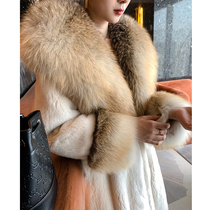 JU FUR Golden Island fox imported velvet whole mink mink fur coat fashion womens mid-length fur coat