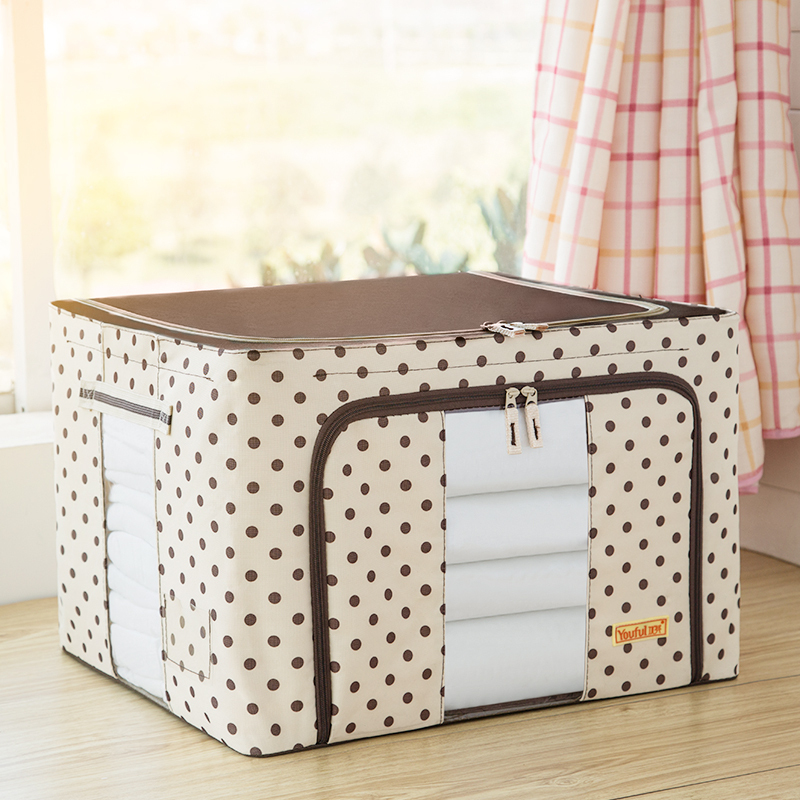 Oxford Cloth Storage Basket for Clothes, Thickened Box, Storage Cabinet, Canvas Clothes Storage Box with Lid and Zipper