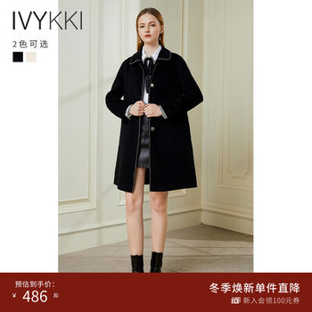 Ivykki sheep wool mid-length woolen coat