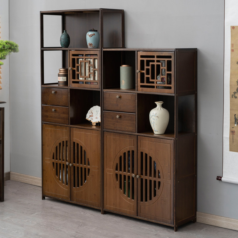 New Chinese Cabinet Dining Side Cabinet Modern Lockers Living Room Tea Cabinet Leaning Against Wall Bamboo Cupboards Bogu Disposal Cabinet Tea Water Cabinet 