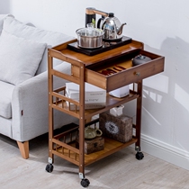 Tea rack storage shelf tea cabinet rack solid wood bamboo multi-layer tea tea set storage rack tea table tea table