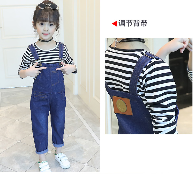 Cô gái denim bib 2018 xuân mới lớn trẻ em phiên bản Hàn Quốc của quần tây một mảnh Quần denim bé gái 12 tuổi short jean bé trai