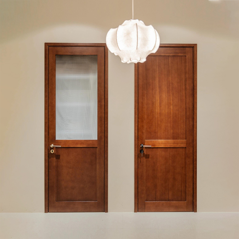 Teak-Colored Door, Solid Wood Lacquered Door, Bedroom Door Set, Silent Door, Interior Door, Swing Door, Bathroom Glass Door Teak-Colored Door, Solid Wood Lacquered Door, Bedroom Door Set, Silent Door, Interior Door, Swing Door, Bathroom Glass Door