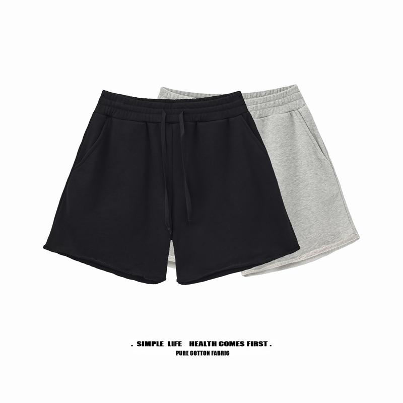 Dasxfs American Casual Heavyweight Sports Pure Cotton Shorts for Men, Summer Fitness Training Knee-Length Shorts