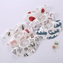 Infant cotton saliva towel 360 rotatable bib cute cartoon men and women baby saliva pocket soft and breathable