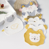 Baby bib three-dimensional cartoon saliva towel U-shaped cotton male and female baby bib soft cotton waterproof saliva pocket