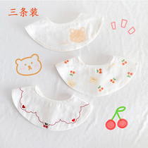 Baby gauze bib Korean new men and women baby saliva towel summer thin embroidery newborn bib breathable