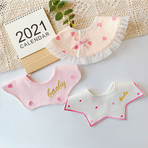 Cute lace bib cotton waterproof baby saliva towel men and women baby bib 360 round mouth pocket 3
