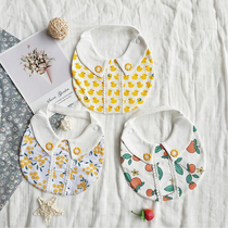 2-pack baby bib ins spring and summer New Baby Cotton saliva towel girl embroidery fake collar bib thin
