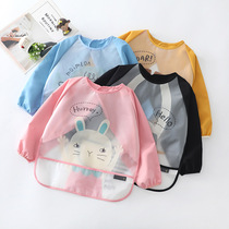 Baby gown long sleeve infant anti-dressing New cute cartoon children bib waterproof anti-fouling eating apron