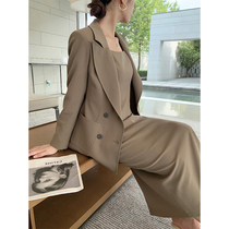 Pumen XUS intellectual elegant waist version minimalist suit jacket temperament retro thin vest skirt
