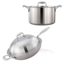 Pure and simple TRK304 stainless steel pot set wok soup pot set pot two kitchen cooking utensils