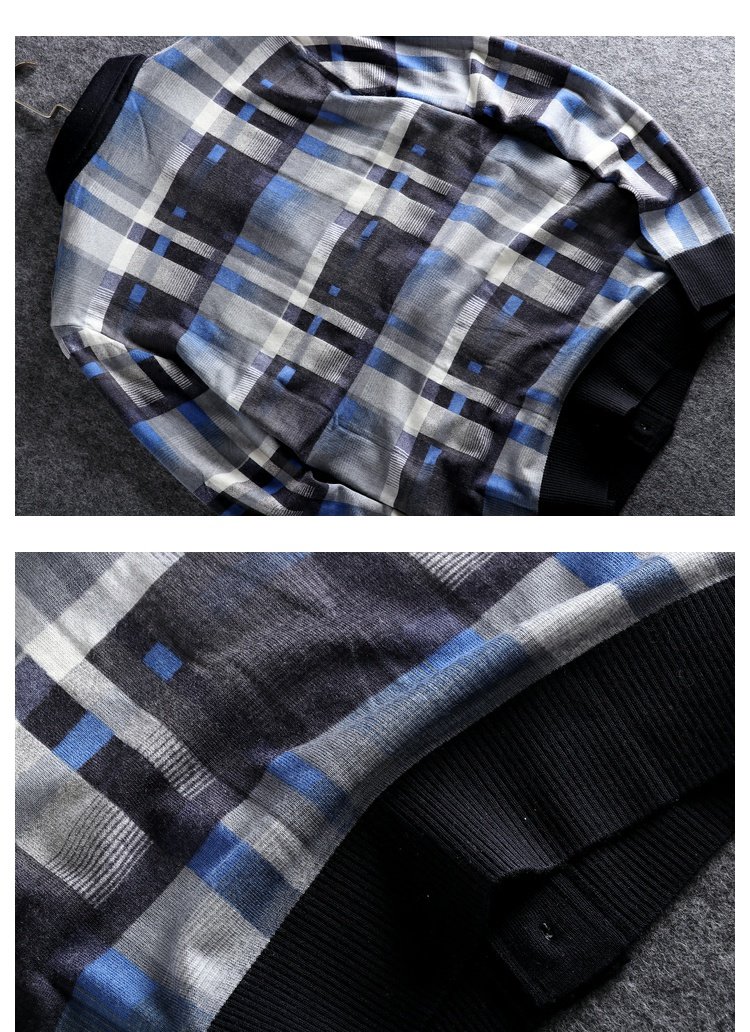 Áo len nam Áo sơ mi nam Lapel Tide Men Slim Hàn Quốc Áo len dài tay Áo len nam Áo len 7557 áo bomber