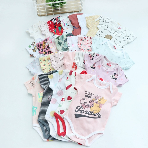 Летнее детское боди подходит для мужчин и женщин для девочек, тонкая пижама для новорожденных, короткий рукав