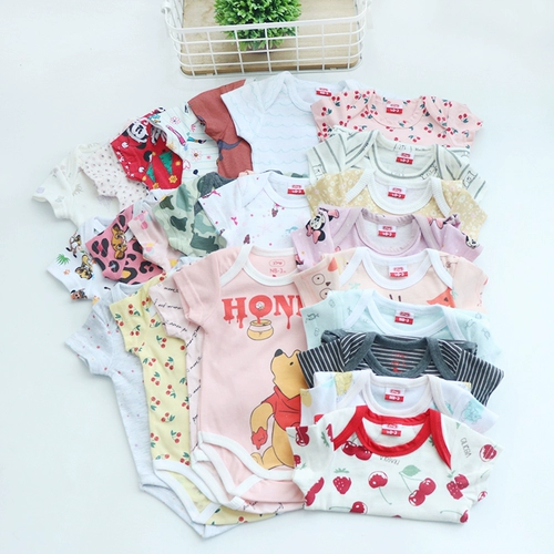 Летнее детское боди подходит для мужчин и женщин для девочек, тонкая пижама для новорожденных, короткий рукав