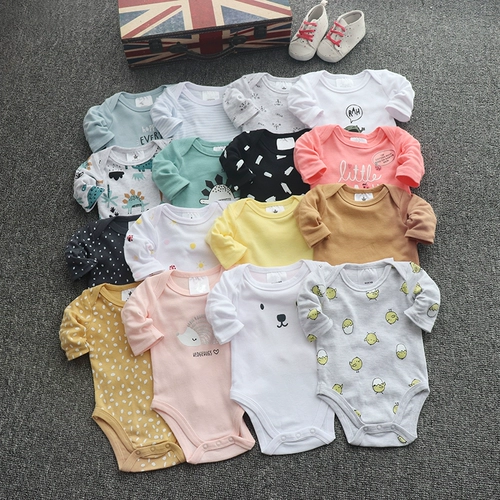 Детское боди, осенняя детская летняя одежда, хлопковый лонгслив для новорожденных, с акцентом на бедрах