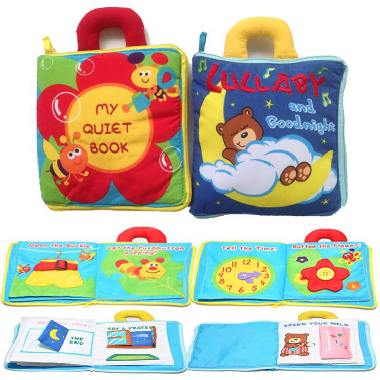 jjovce flower small bear good night solid cloth book baby puzzle boob book baby early to teach buddhare puppets