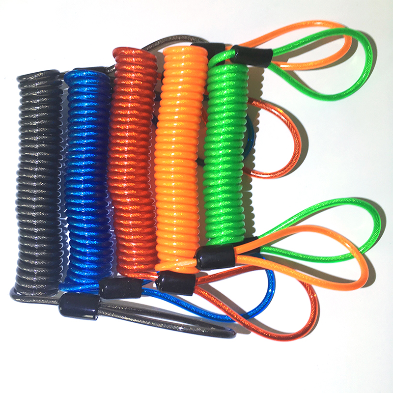 Spring warning reminder rope Motorcycle electric bicycle disc brake lock Helmet anti-theft wire universal batch