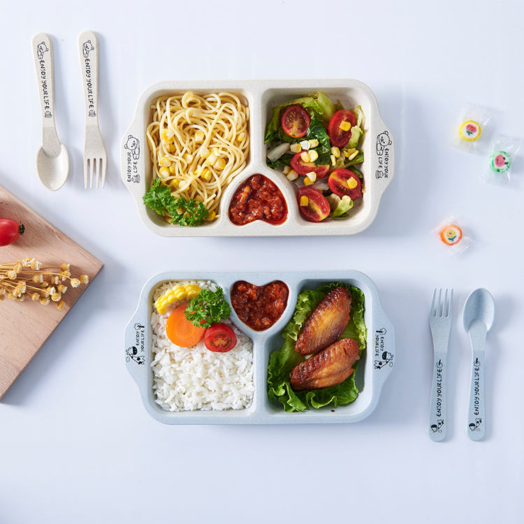 Food grade PP children's meal plate kit baby learning to eat meal plate kindergarten cartoon baby tray