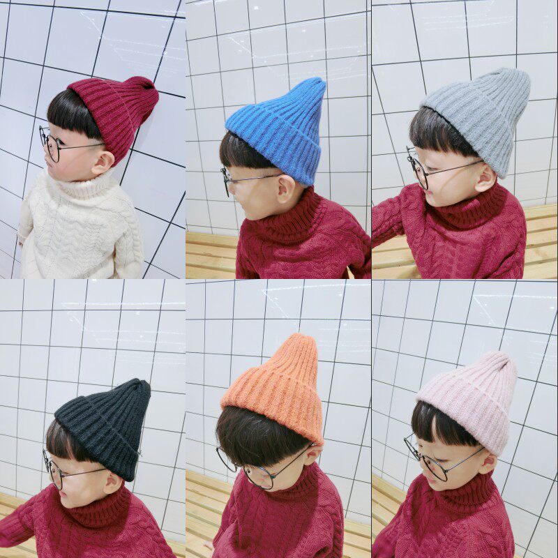 2018 autumn and winter new boys and girls knitted hats children's baby Korean wool hats