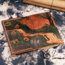Bump hand cowhide handmade travel notebook custom Handbook leather retro waterfall deer tn notepad