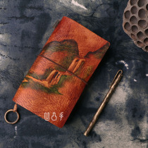 Chinese mountain waterfall TN diary travel notebook hand account leather handmade multifunctional hand-painted retro cowhide book
